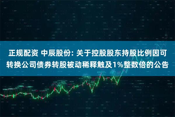 正规配资 中辰股份: 关于控股股东持股比例因可转换公司债券转股被动稀释触及1%整数倍的公告